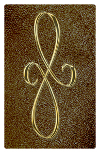 DF35T 601 GD SH BR Gold Scroll Shimmer Brown Background